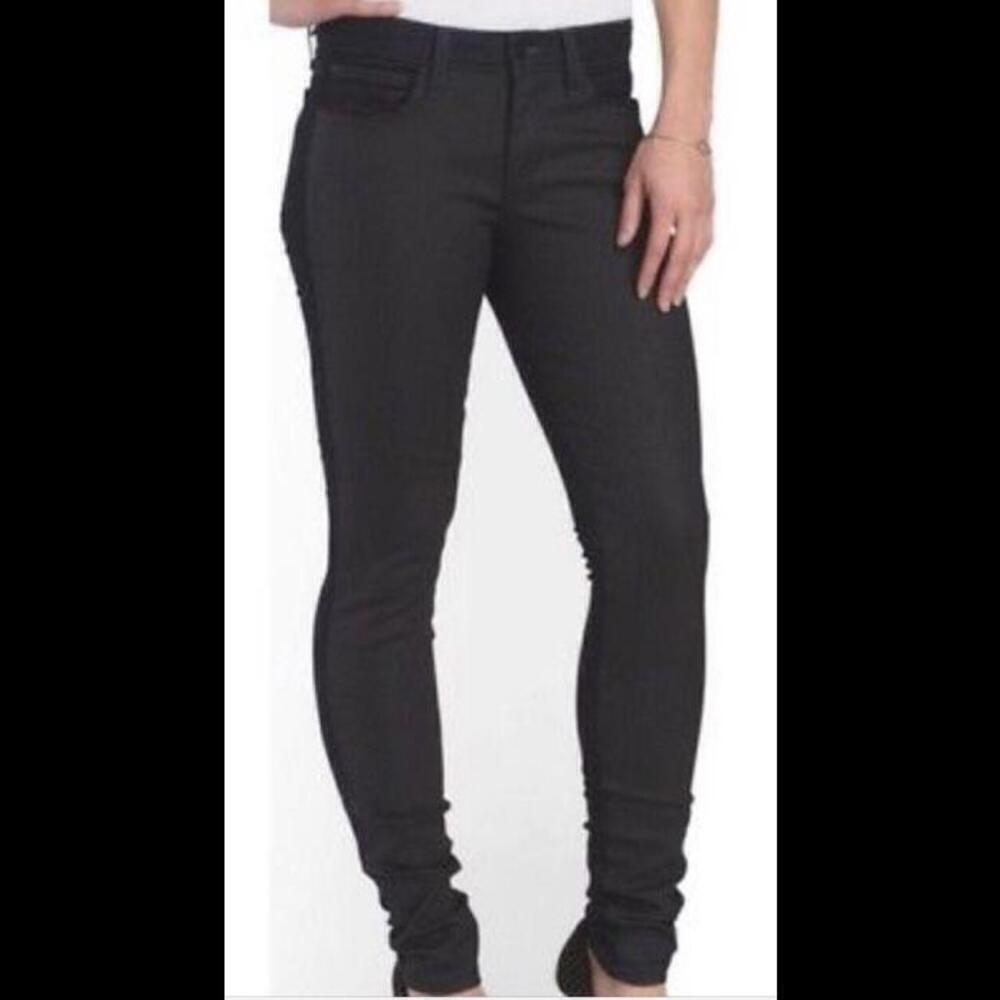 NWT JOE’S JEANS Sandra DARK WASH Coated Two Tone Black SKINNY 26 $199
